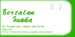 bertalan hupka business card